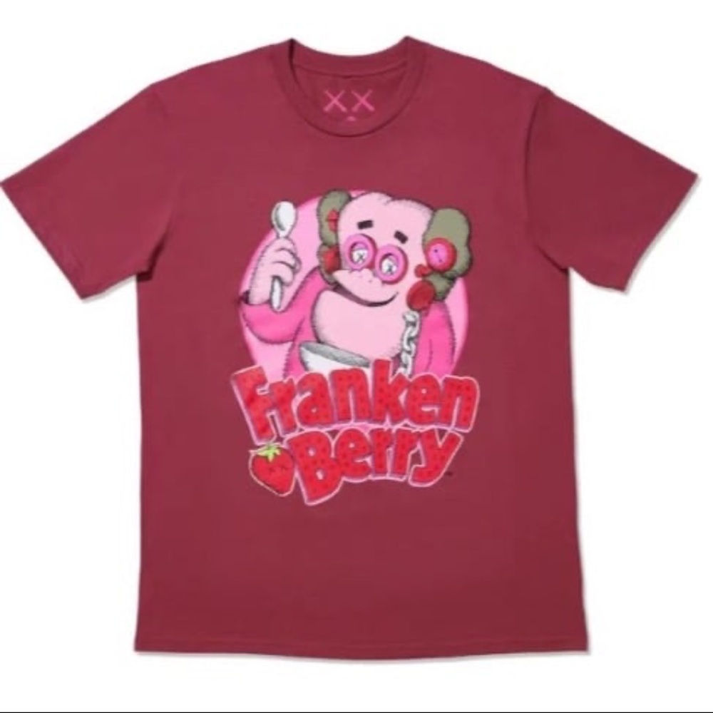 New,General Mills KAWS x Monsters Franken Berry T-shirt Size Large